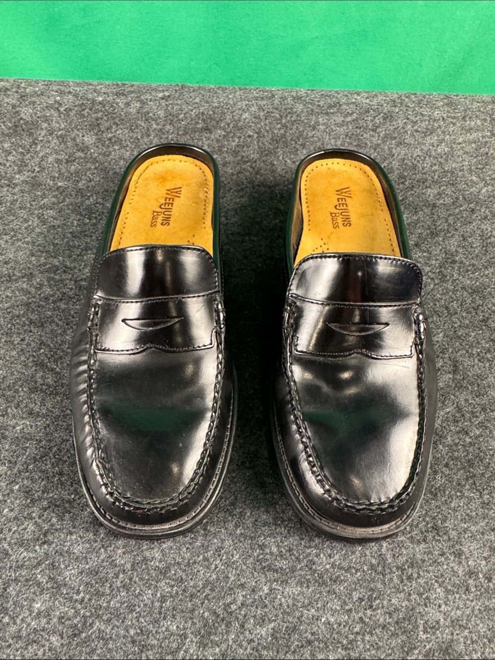 Vintage Black Peggy Bass Weejuns Penny Loafer Slides women’s 8M Leather